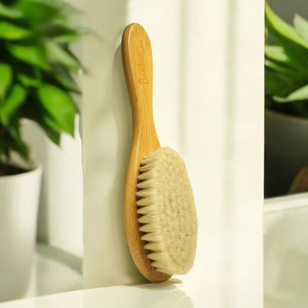 Bamboo Baby Hairbrush | Soft Natural Bristle Brush