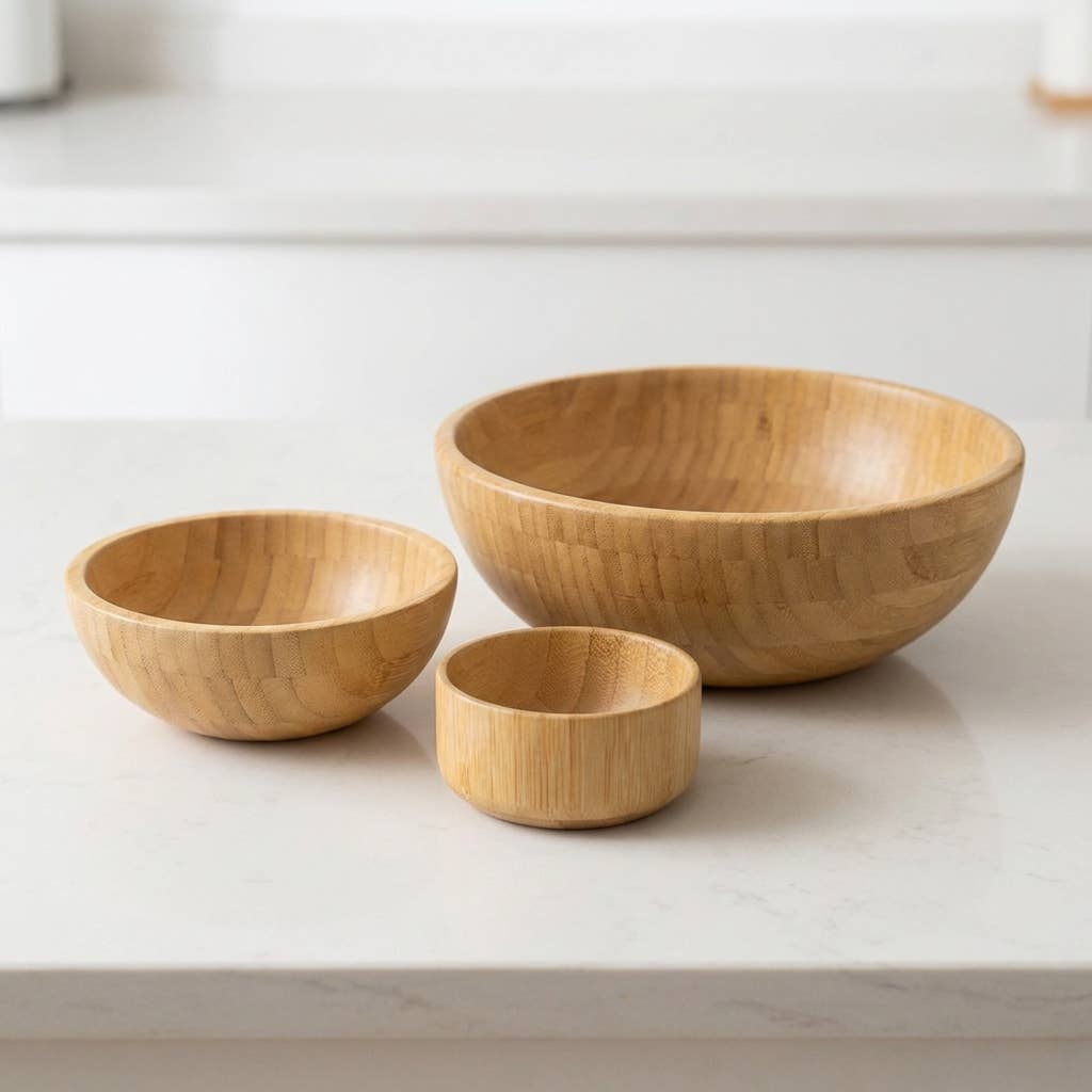 Bamboo Serving Bowl | Natural Wood Serveware