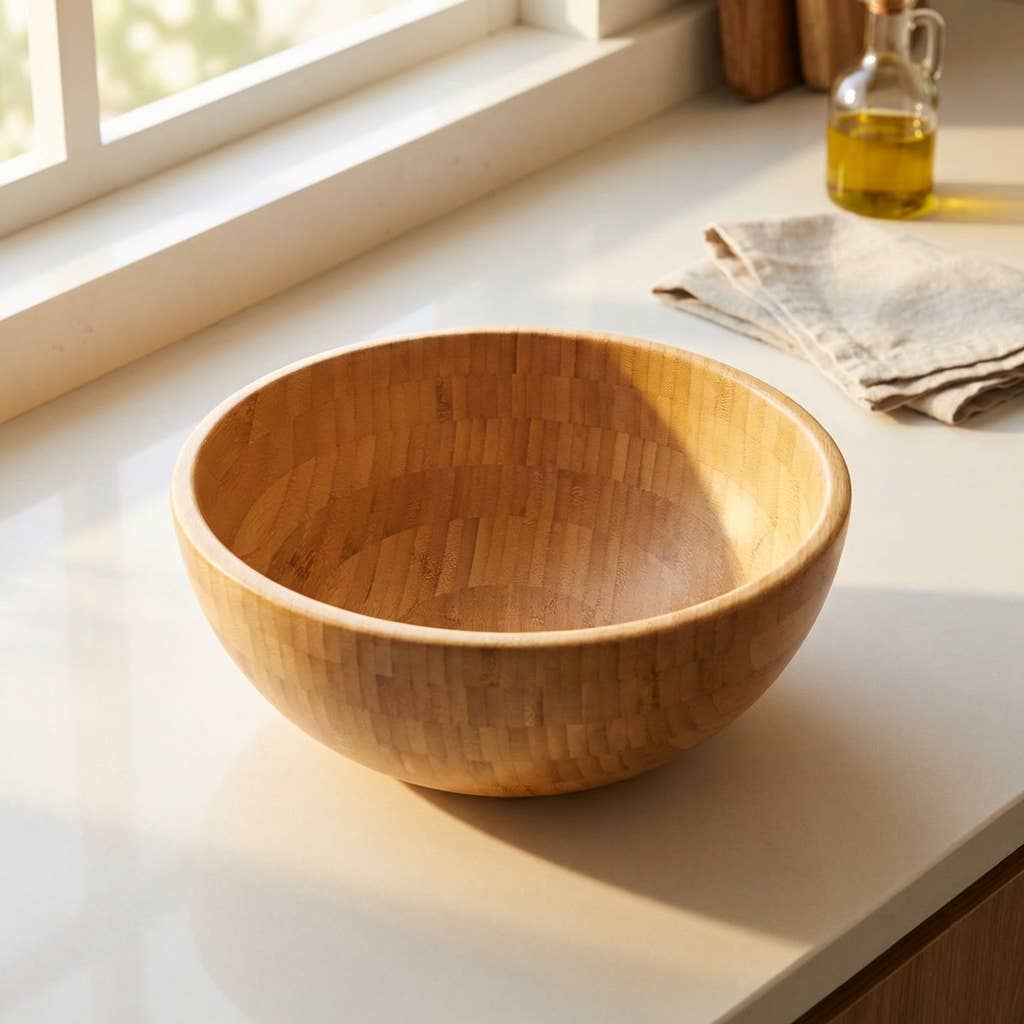 Bamboo Serving Bowl | Natural Wood Serveware