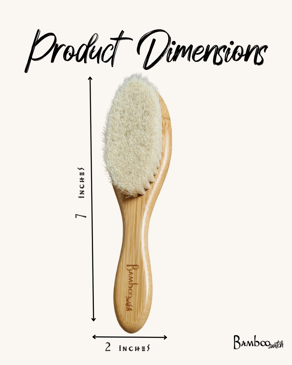 Bamboo Baby Hairbrush | Soft Natural Bristle Brush